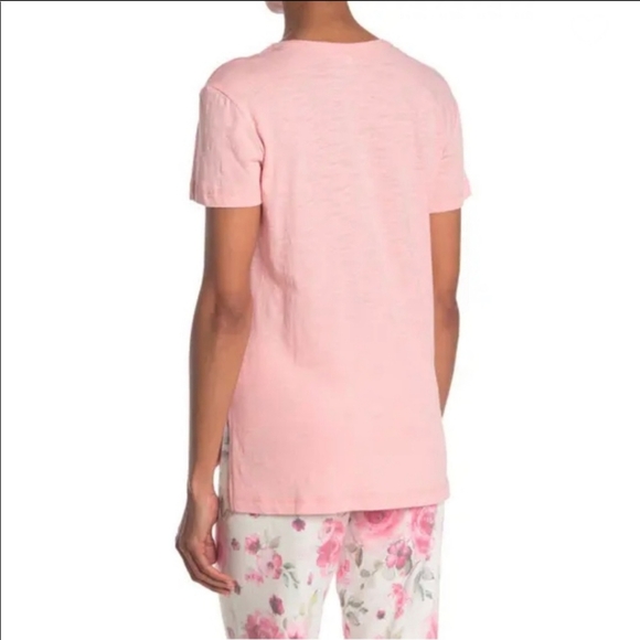 PJ Salvage Tee Sleep Dogs Love Wine Print Lounge Short Sleeve Blush Pink L NWT - Picture 6 of 10